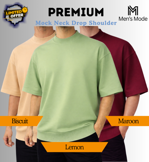 Mock Neck Drop Shoulder