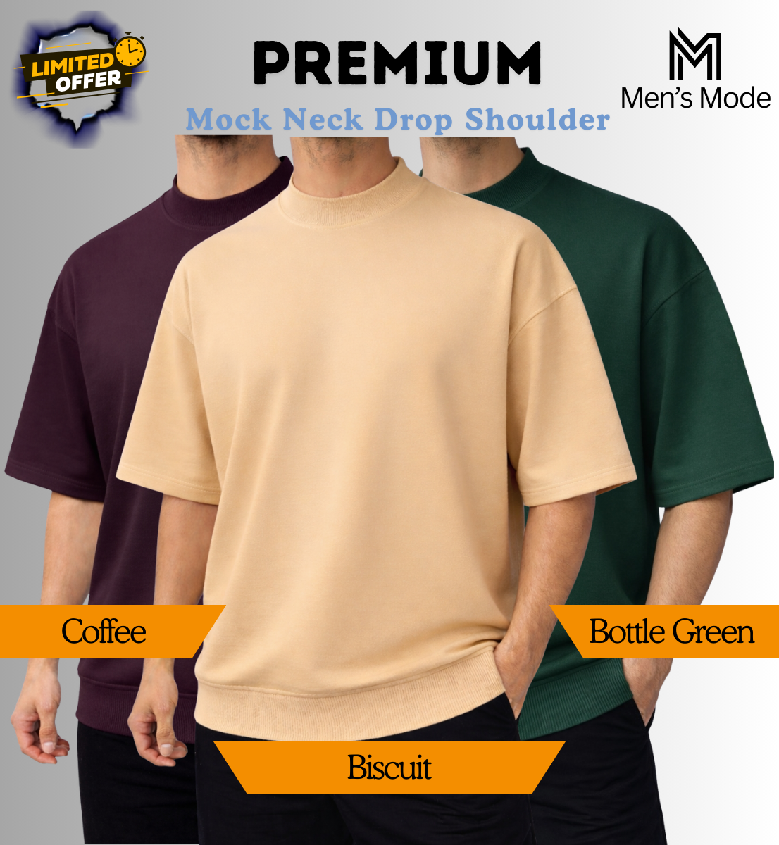 Mock Neck Drop Shoulder
