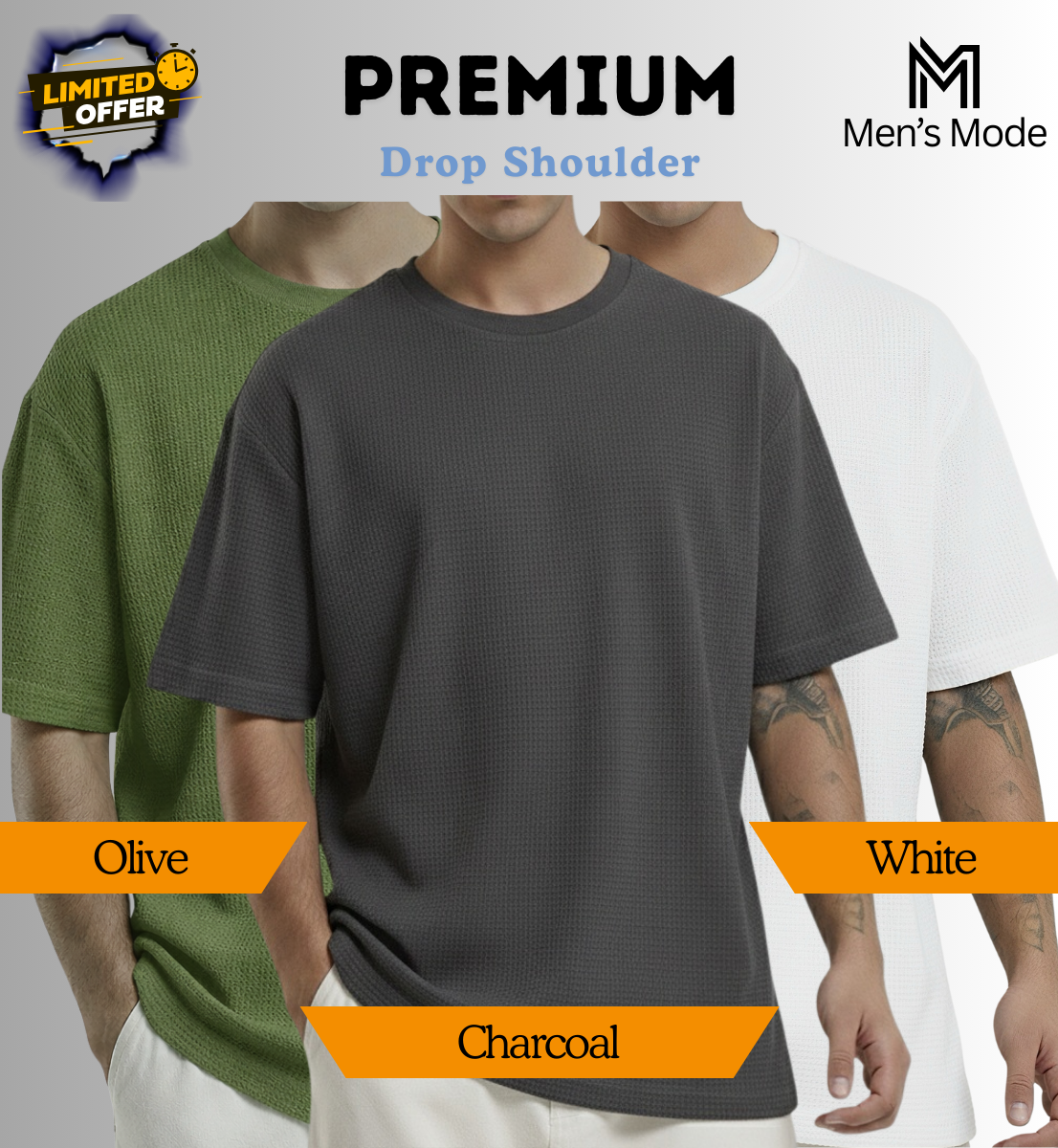 Premium Waffle Drop Shoulder