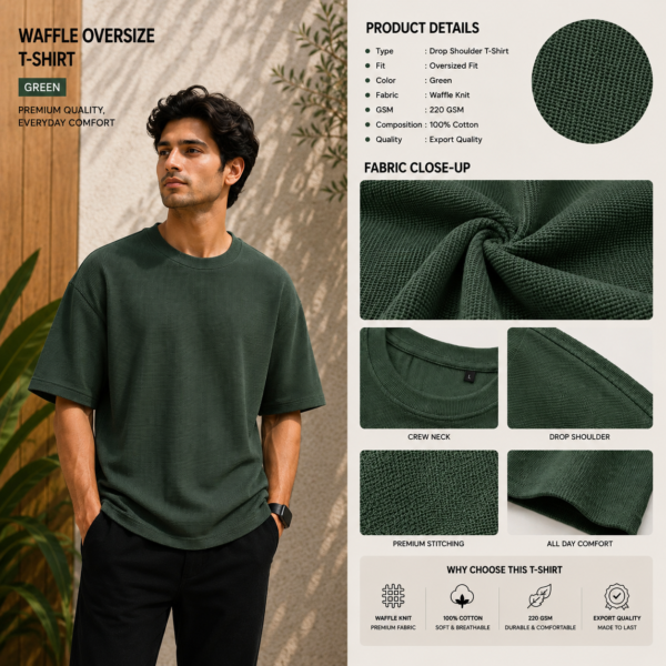 Premium Waffle Drop Shoulder