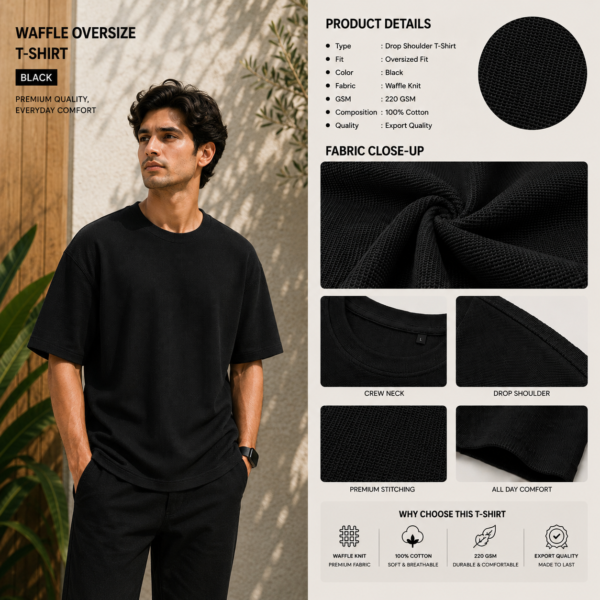 Premium Waffle Drop Shoulder