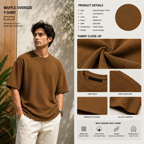 Premium Waffle Drop Shoulder