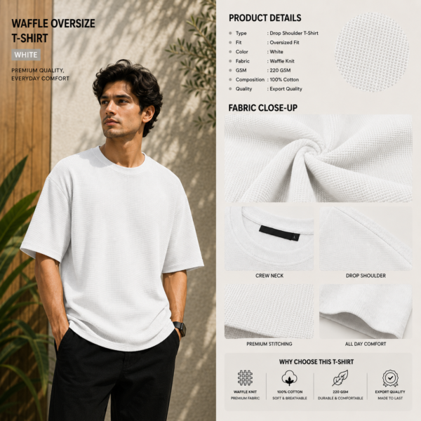 Premium Waffle Drop Shoulder