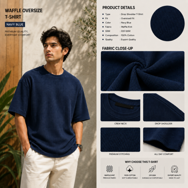 Premium Waffle Drop Shoulder