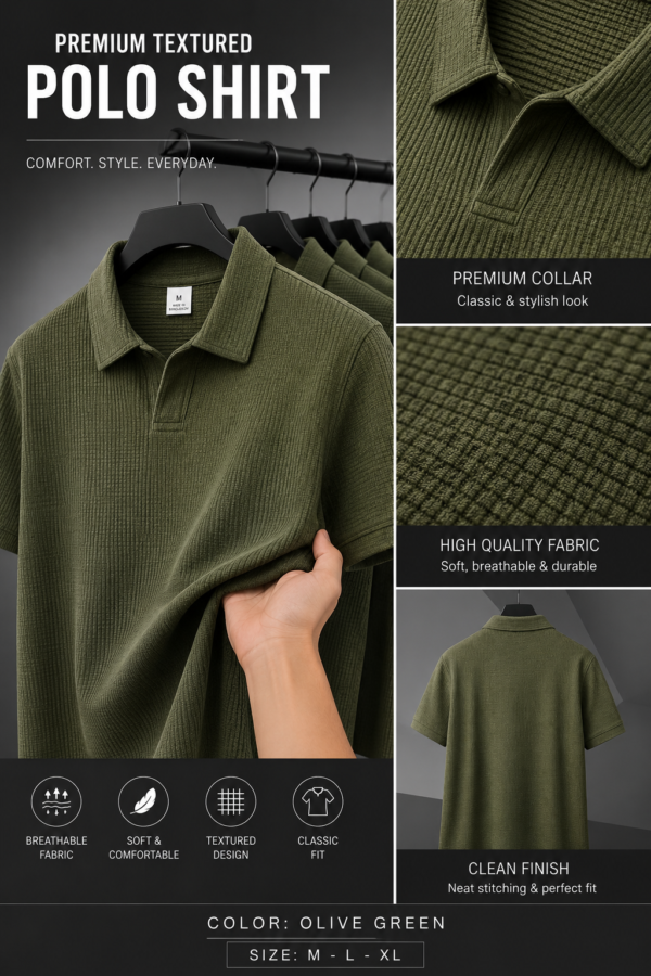Premium Waffle Cuban Polo