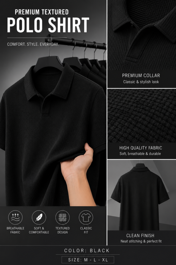 Premium Waffle Cuban Polo