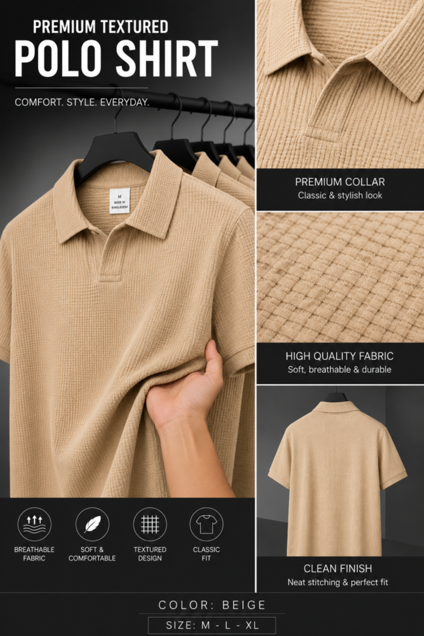 Premium Waffle Cuban Polo